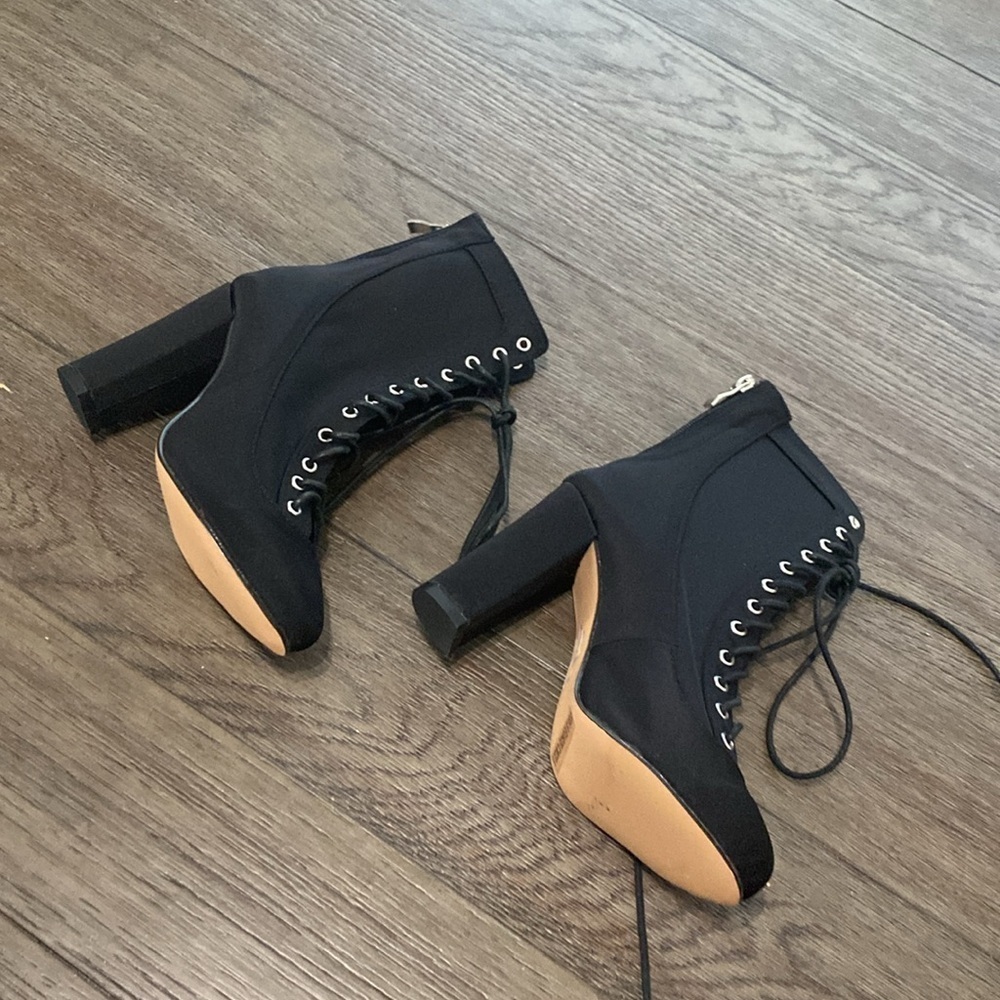 NWT BURJU Savashjay Closed Toe Lace Up Ankle Boots | Black | Size 5.5 - Picture 7 of 9